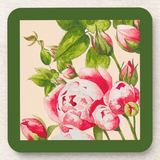 コースターセットでバラ色の豊富 コースター (正面)