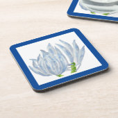 コースターセットに青いチョークが付く コースター (左側)