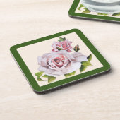 コースターセットの彫刻バラ コースター (左側)