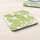 コースターセットの羽のようなシダ コースター (左側)