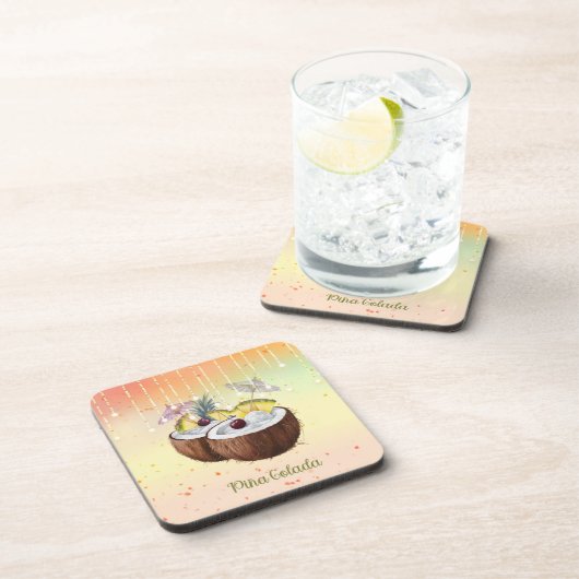 コースターセットアココナッツピナコラダデザイン コースター (右側)