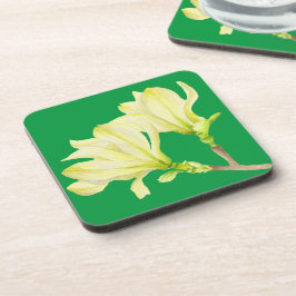 コースターセット上の黄色のマグノリアス コースター