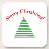 コースターセット – クリスマスツリーと曲線文字 コースター (正面)