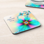 コースターセット – ホリデイと高グロスフローラデザイン コースター (左側)