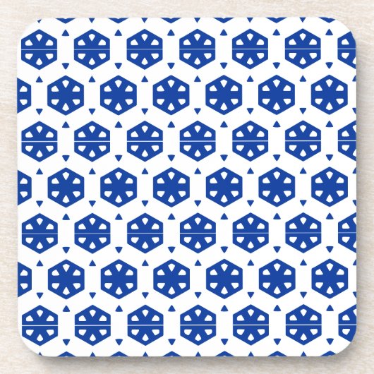 コースターセット – 行の様式化された花 コースター (正面)