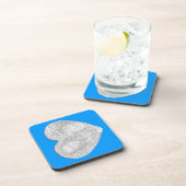 コースターセット – 青いハートフレーム コースター (右側)