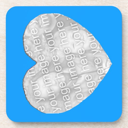 コースターセット – 青いハートフレーム コースター (正面)