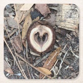 コースターナットハート スクエアペーパーコースター