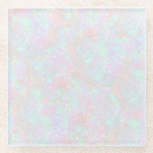 コースターホワイトオパール ガラスコースター (正面)