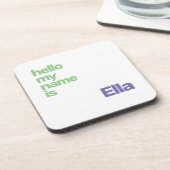 コースターユニセックス名ミニマルシンプルパープルモダン コースター (左側)