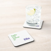 コースターユニセックス名ミニマルシンプルパープルモダン コースター (右側)