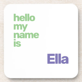 コースターユニセックス名ミニマルシンプルパープルモダン コースター