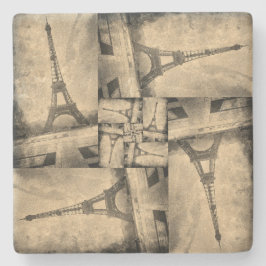 コースターヴィンテージスタイルエッフェルタワーデザイン ストーンコースター