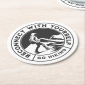 コースター上の高コントラストハイキングイメージ ラウンドペーパーコースター (アングル)