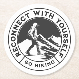 コースター上の高コントラストハイキングイメージ ラウンドペーパーコースター