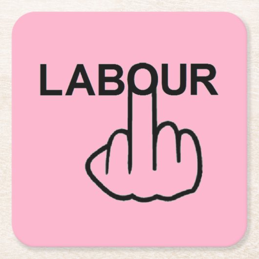 コースター労働反転 スクエアペーパーコースター (正面)