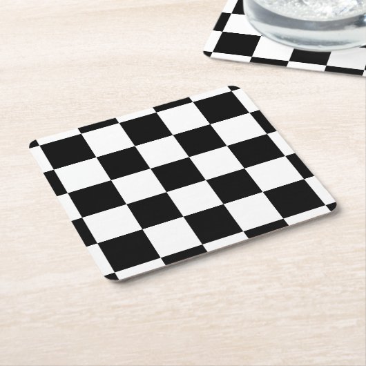 コースター市松模様にデザイン スクエアペーパーコースター (アングル)