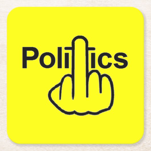 コースター政治の逆転 スクエアペーパーコースター (正面)