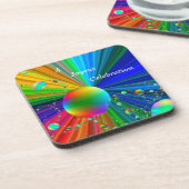 コースター数々のセットカラー宇宙テーマ高光沢 コースター (左側)