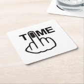 コースター時間の反転 スクエアペーパーコースター (アングル)