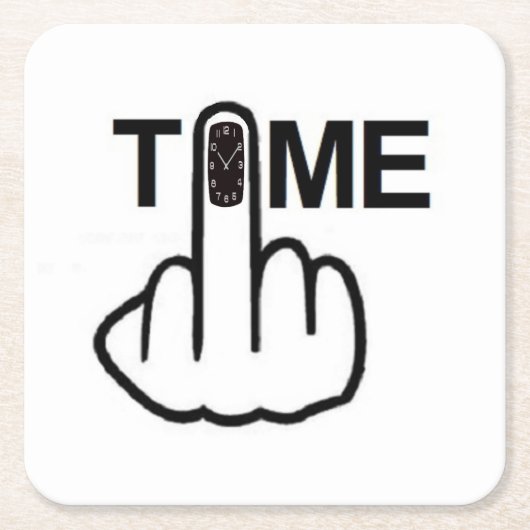 コースター時間の反転 スクエアペーパーコースター (正面)