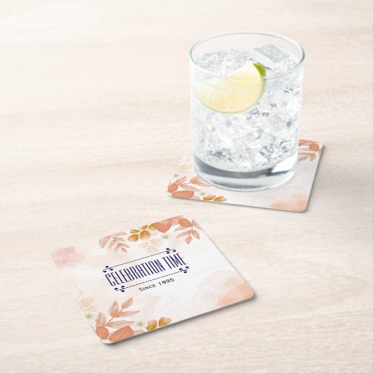 コースター祝の瞬間を過ごす スクエアペーパーコースター (インサイチュ)