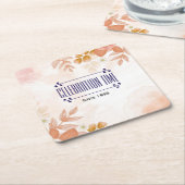 コースター祝の瞬間を過ごす スクエアペーパーコースター (アングル)