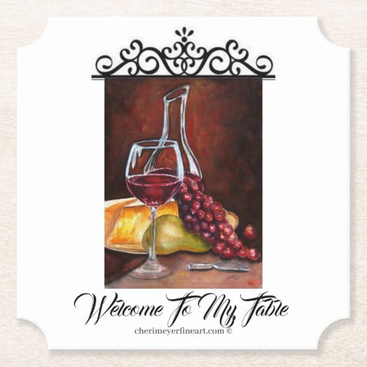 コースター紙 – マイテーブルへようこそ ペーパーコースター (正面)