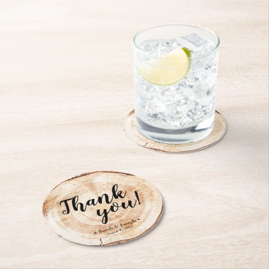 コースター素朴に結婚感謝の木の粒 ラウンドペーパーコースター (インサイチュ)