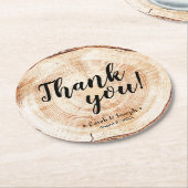 コースター素朴に結婚感謝の木の粒 ラウンドペーパーコースター (アングル)