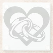 コースター結婚「ハート付きのバンド」 ガラスコースター (裏面)