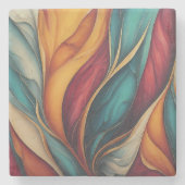 コースター鮮やか。テーブル上の色のスプラッシュ。 ストーンコースター (正面)