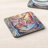 コースター6選 – 抽象芸術 – 猫好き コースター (左側)