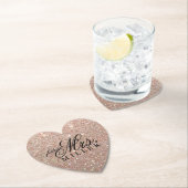 コースター-すてきな未来の夫人のRose Goldグリッターのハート ペーパーコースター (インサイチュ)