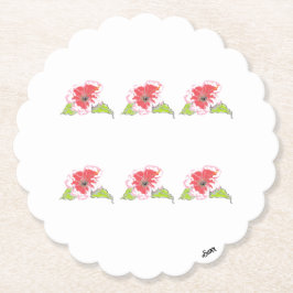 コースター：エキゾチックな花 ペーパーコースター