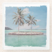 コースター、ガラス – ビーチ島 ガラスコースター (正面)