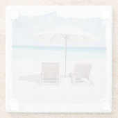 コースター、ガラス – ビーチ椅子 ガラスコースター (裏面)