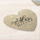 コースター-グリッターのハートのすてきな未来の夫人 ペーパーコースター (アングル)