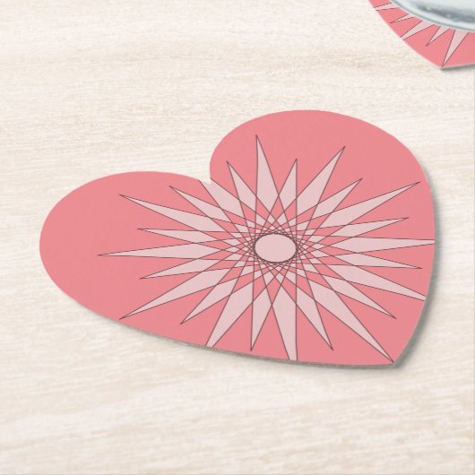 コースター – スターバストパターン（ピンク） (アングル)
