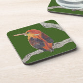 コースター・セットに乗ったRufous Backed Kingfisher コースター (左側)