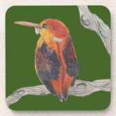 コースター・セットに乗ったRufous Backed Kingfisher コースター (正面)