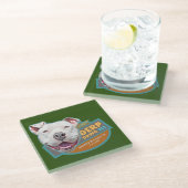 コースター/ダープドッグビアラベルデザイン ガラスコースター (アングル)