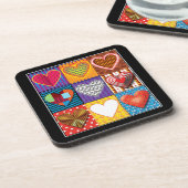 コースター.ハートパタモダンーンのプラスチックコースター コースター (左側)