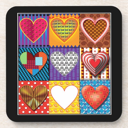 コースター.ハートパタモダンーンのプラスチックコースター コースター (正面)