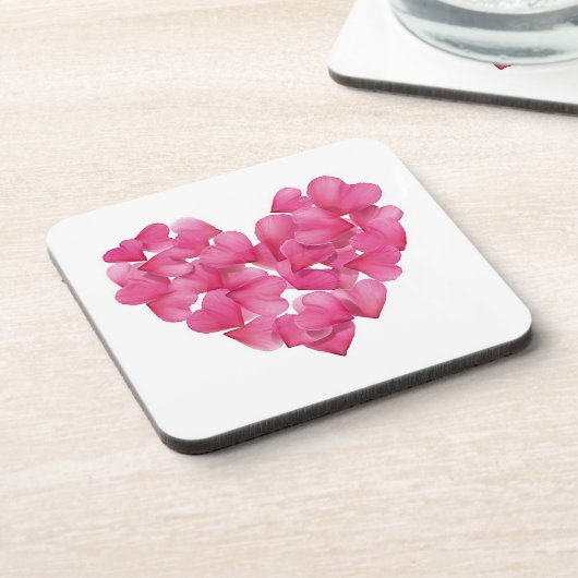 コースター.バラ花びらハート模様プラスチックコースター コースター (左側)