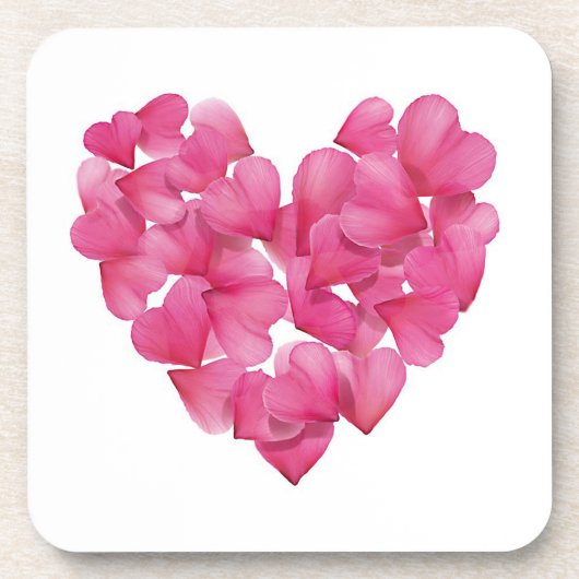 コースター.バラ花びらハート模様プラスチックコースター コースター (正面)