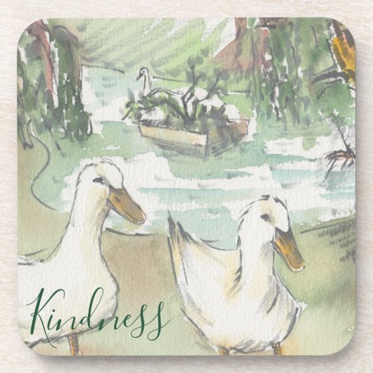 コースター「パリ、ダックス水彩画」 コースター (正面)