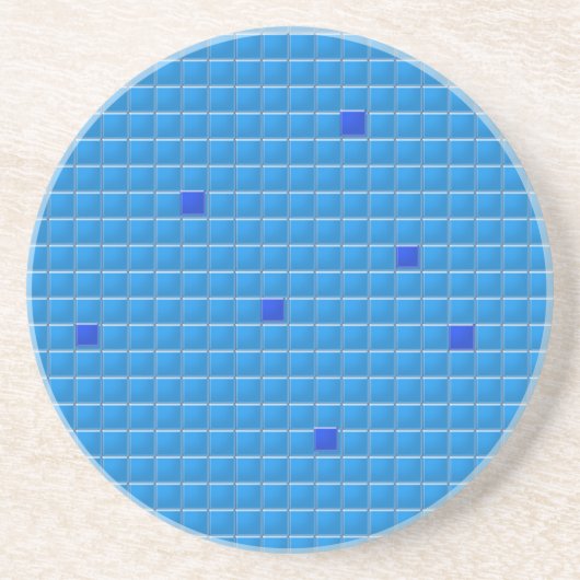 コースター – ブルースクエアモザイク (正面)