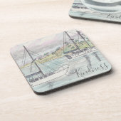 コースター"ボートフィジーの水の色のスケッチ" コースター (左側)