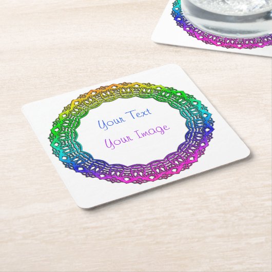 コースター – レース数々のライクカラー円形フレーム (アングル)